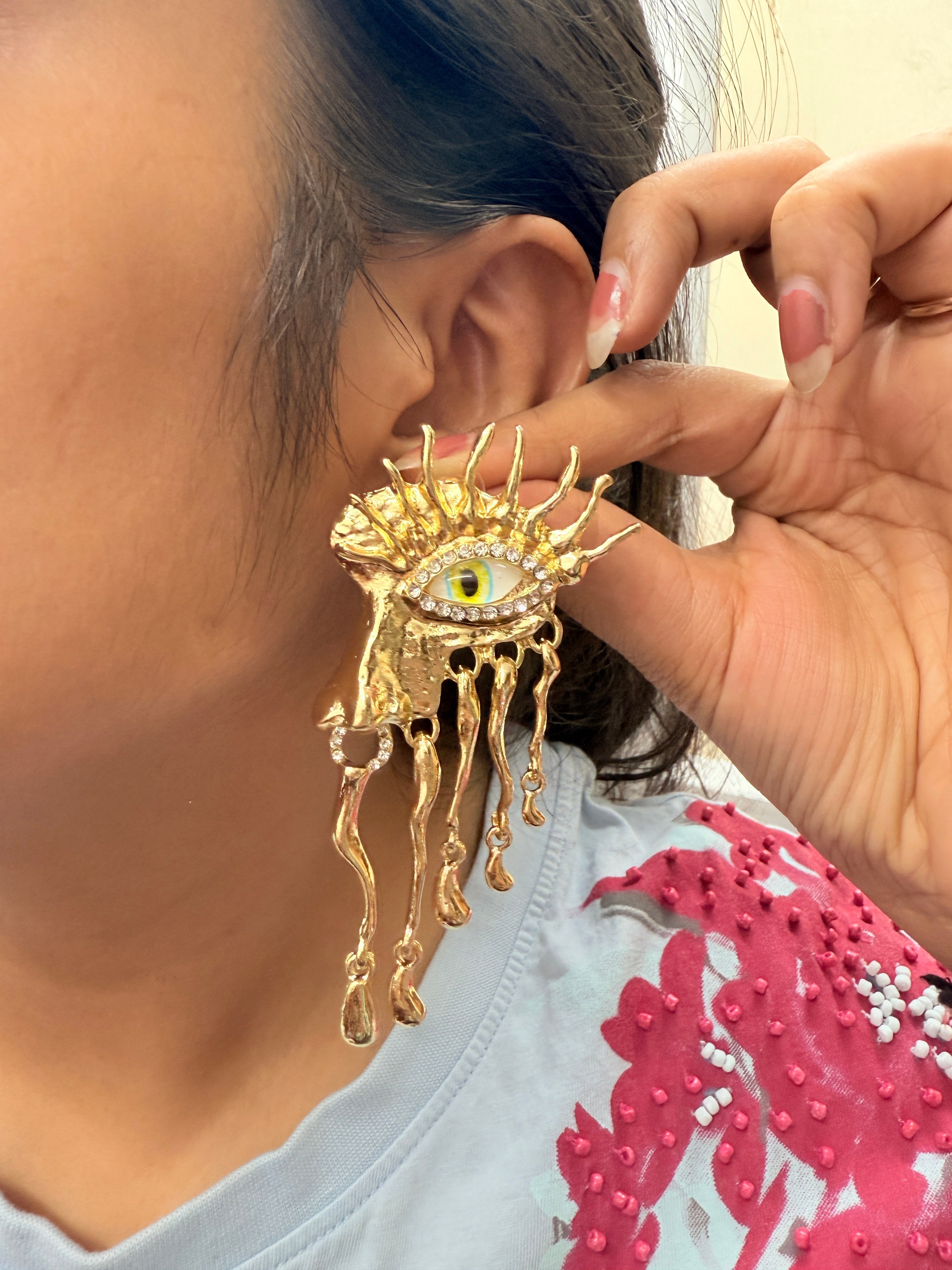 Evil Eye Long Earrings