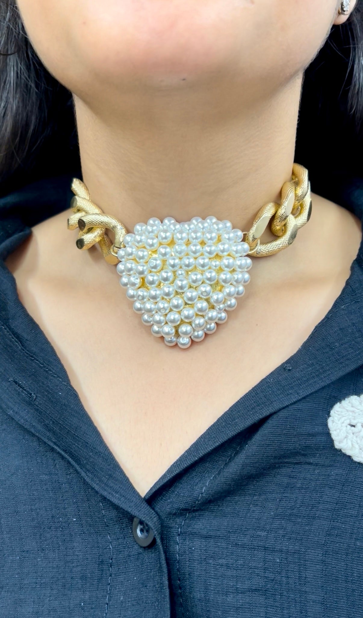 Pearl Heart Choker