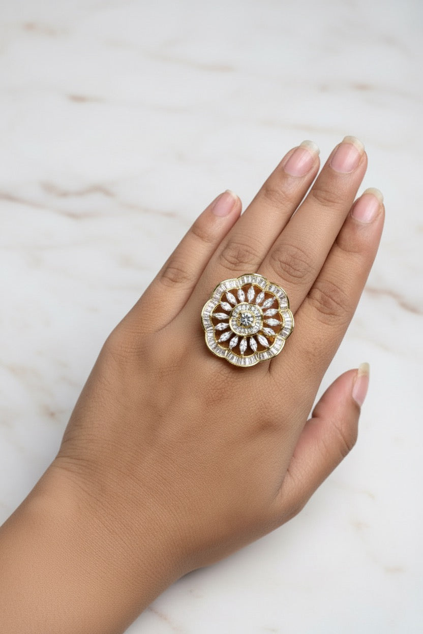 Floral Radiance Statement Ring