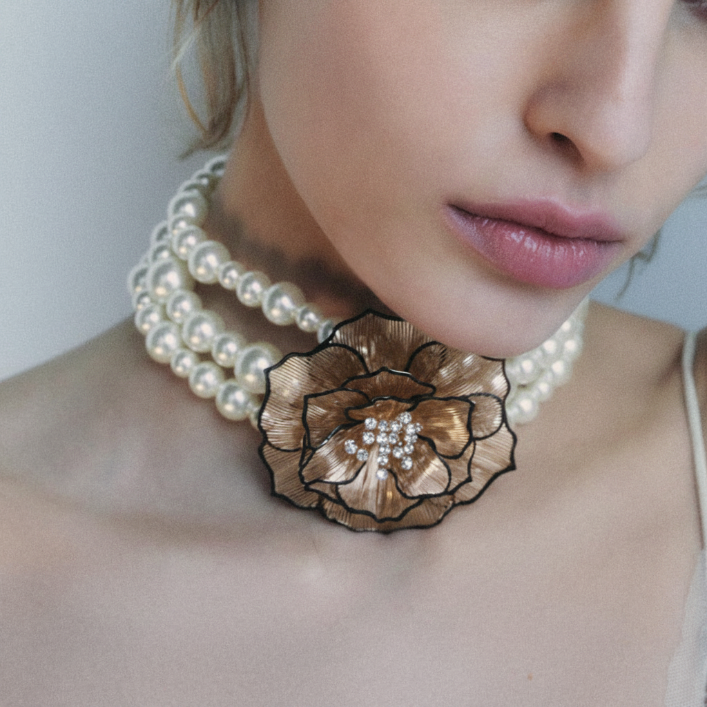 Pearl Floral Statement Neckpiece