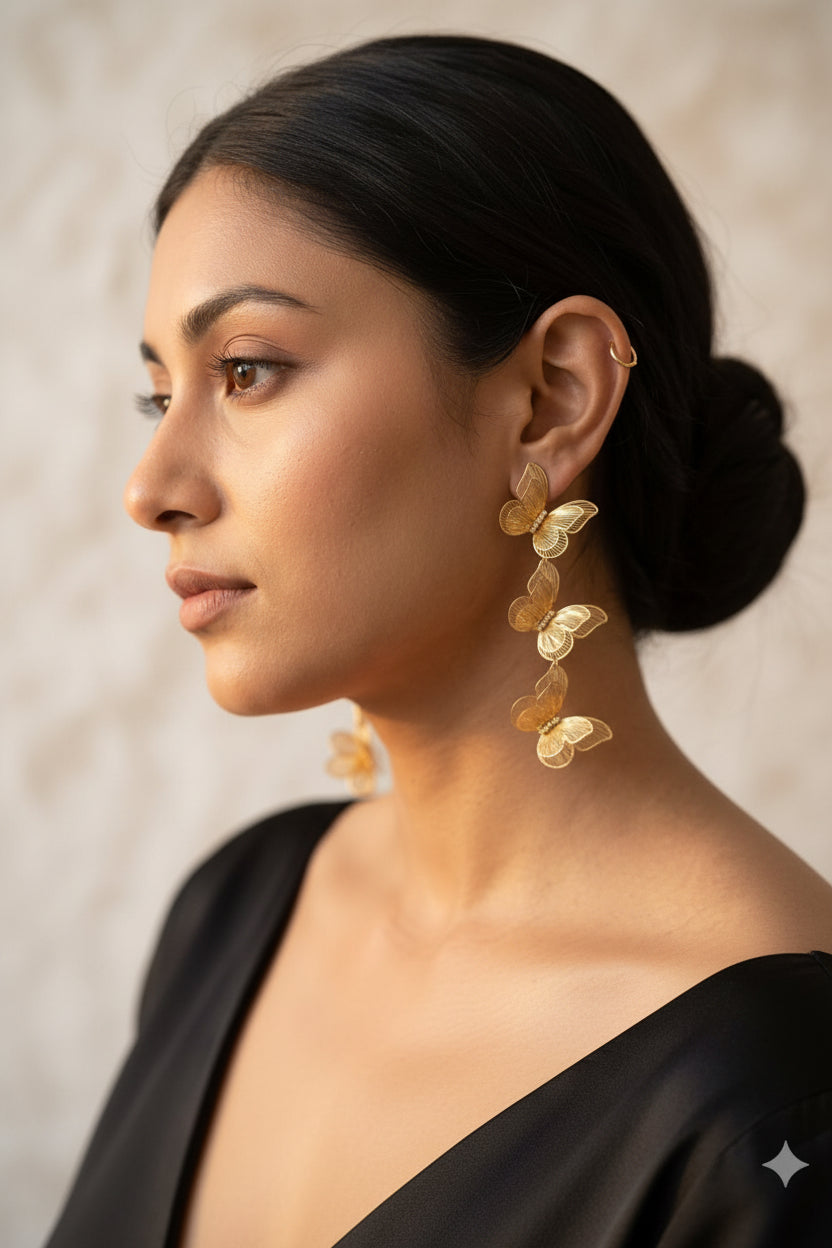 Golden Butterfly Earrings