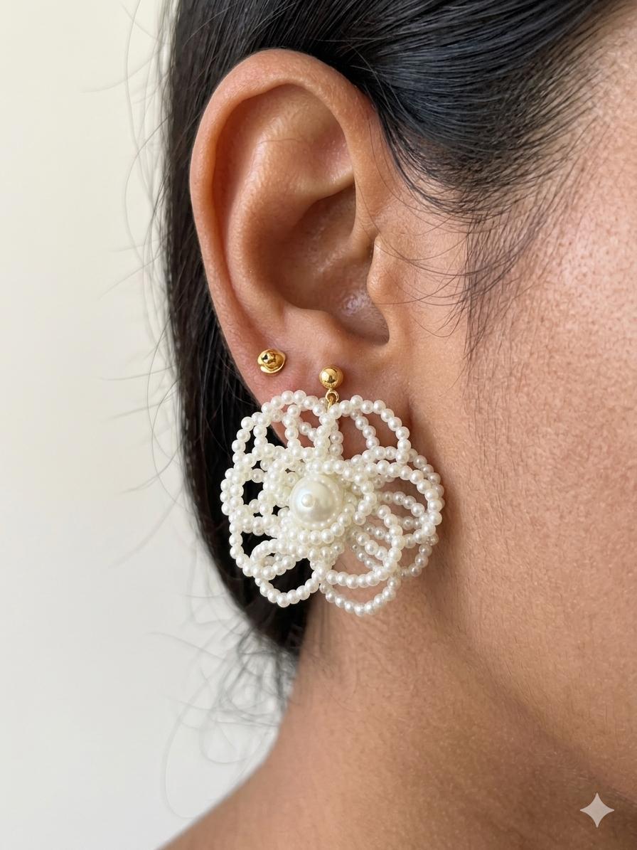 Pearl Flower Earrings