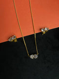 Twin Heart Solitaire Necklace Set