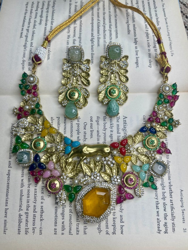 Yellow Vantara Wedding Aura Necklace Set
