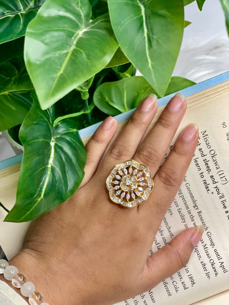 Floral Radiance Statement Ring