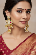 Jhol Pink Kundan Jhumka Earrings