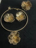 Floral Gold-Tone Jewellery Set