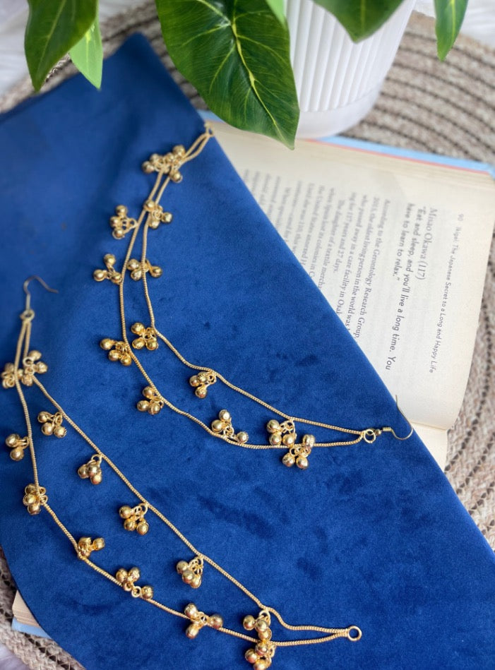 Golden Ghungroo Kaan Chain Jewellery