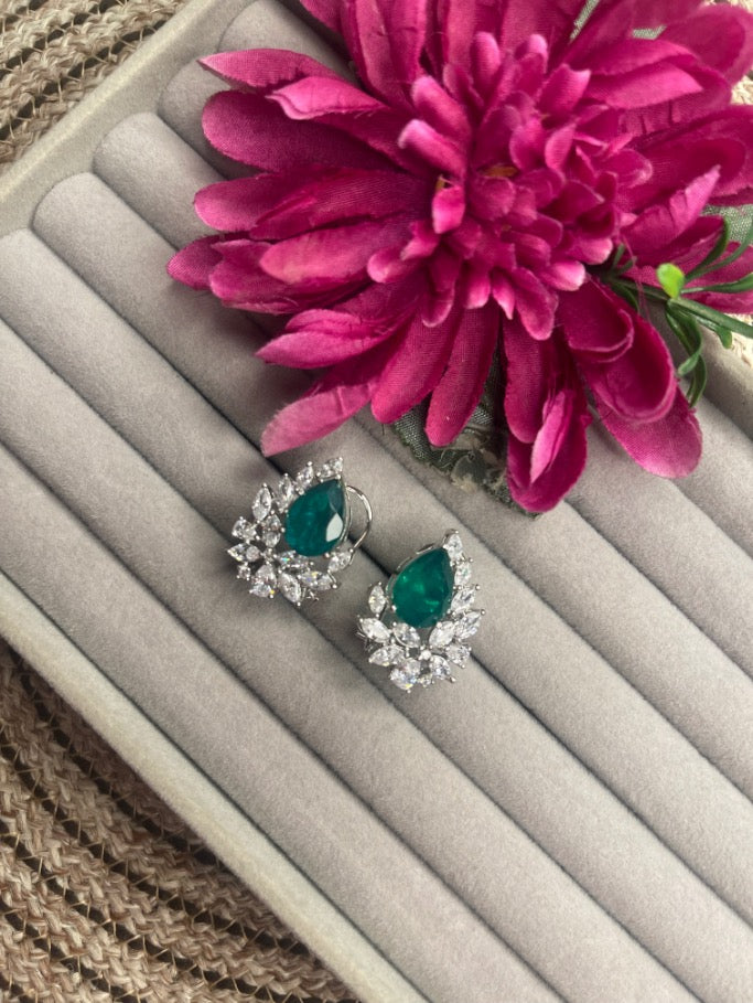 Teardrop green Crystal Earrings