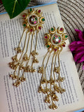 Avika Multicolour Floral Chandbali Earrings