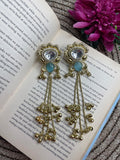 Anaya Blue Kundan Kashmiri Earrings