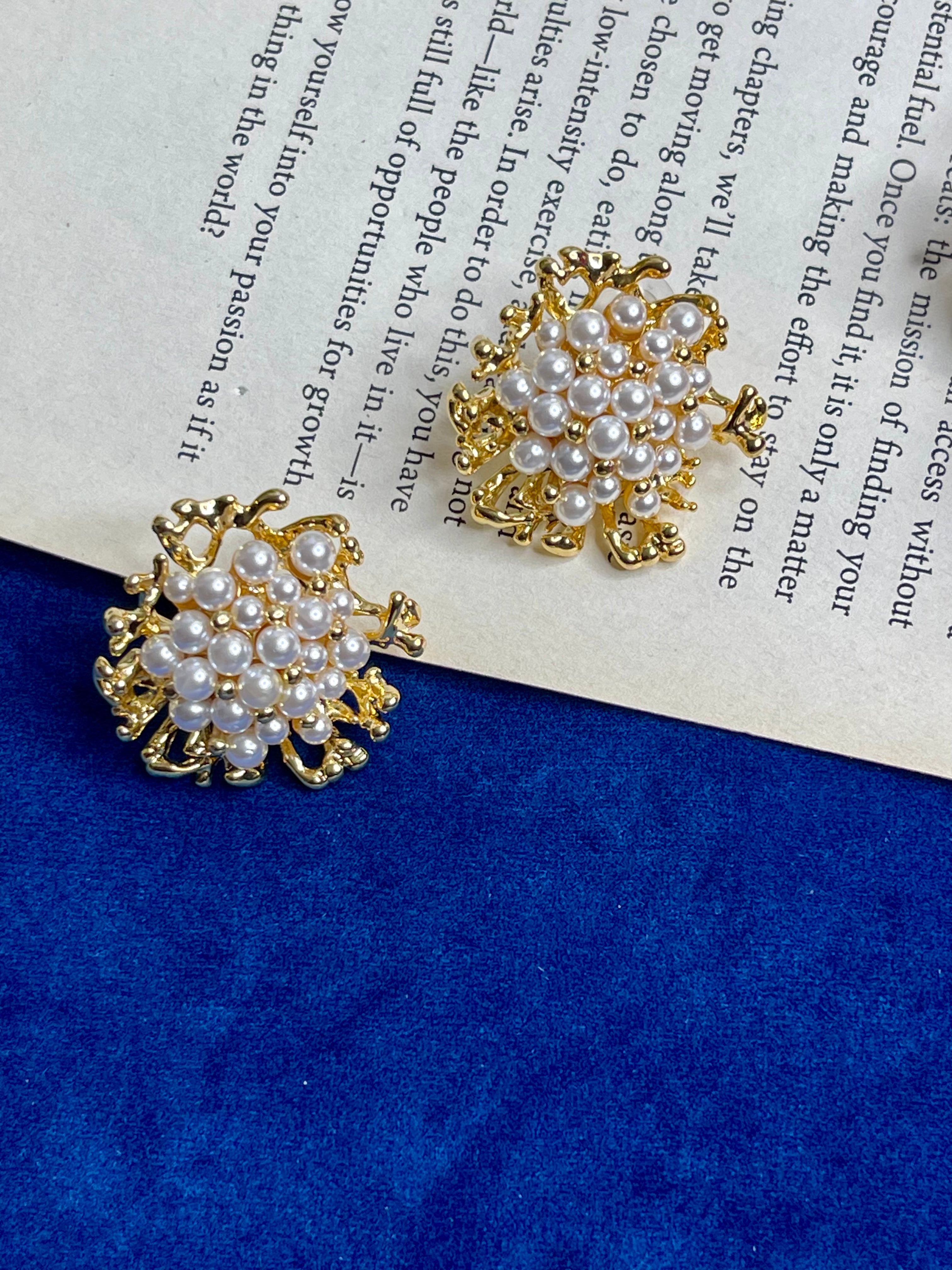 Pearl Bloom Floral Studs