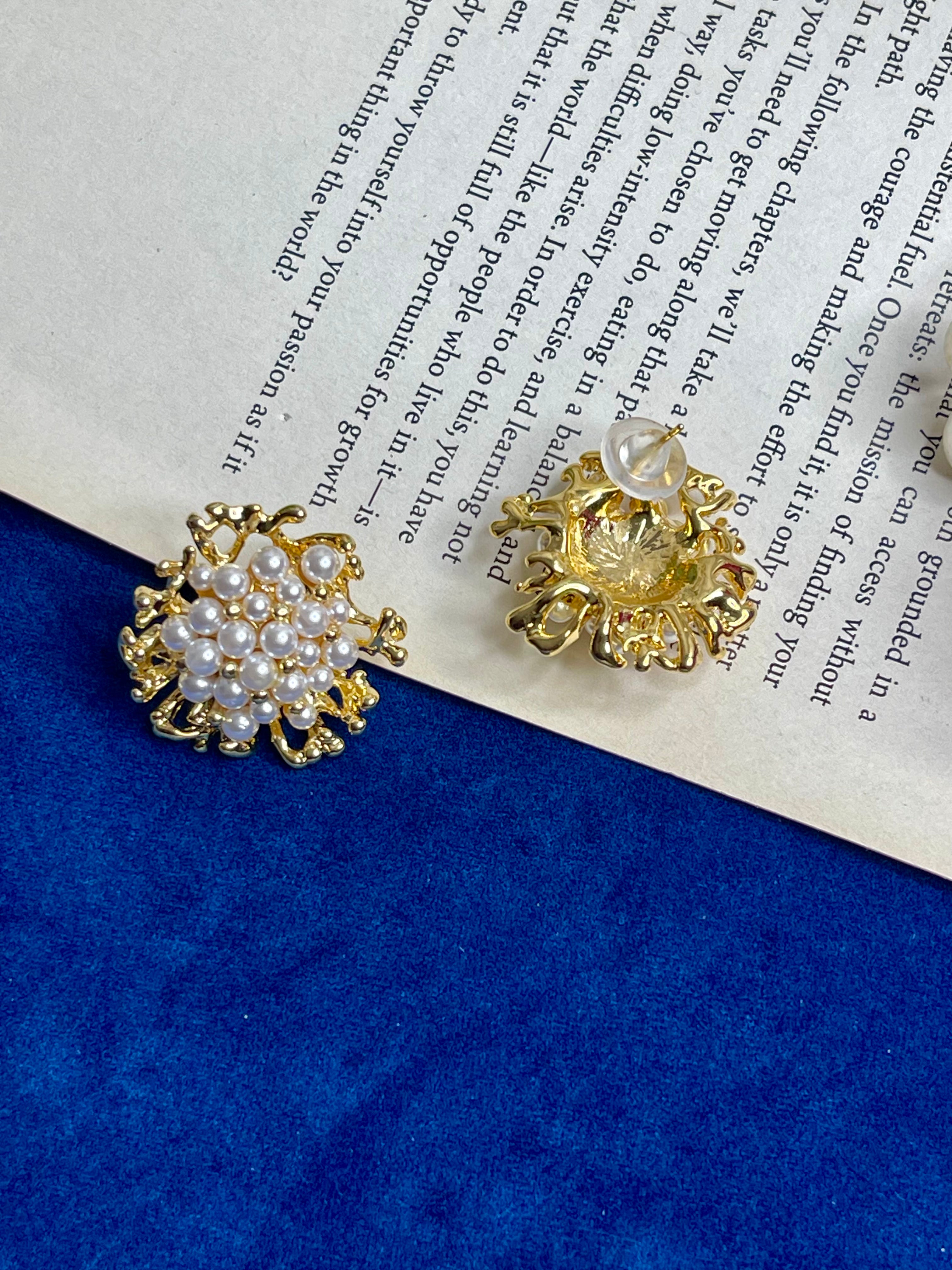 Pearl Bloom Floral Studs