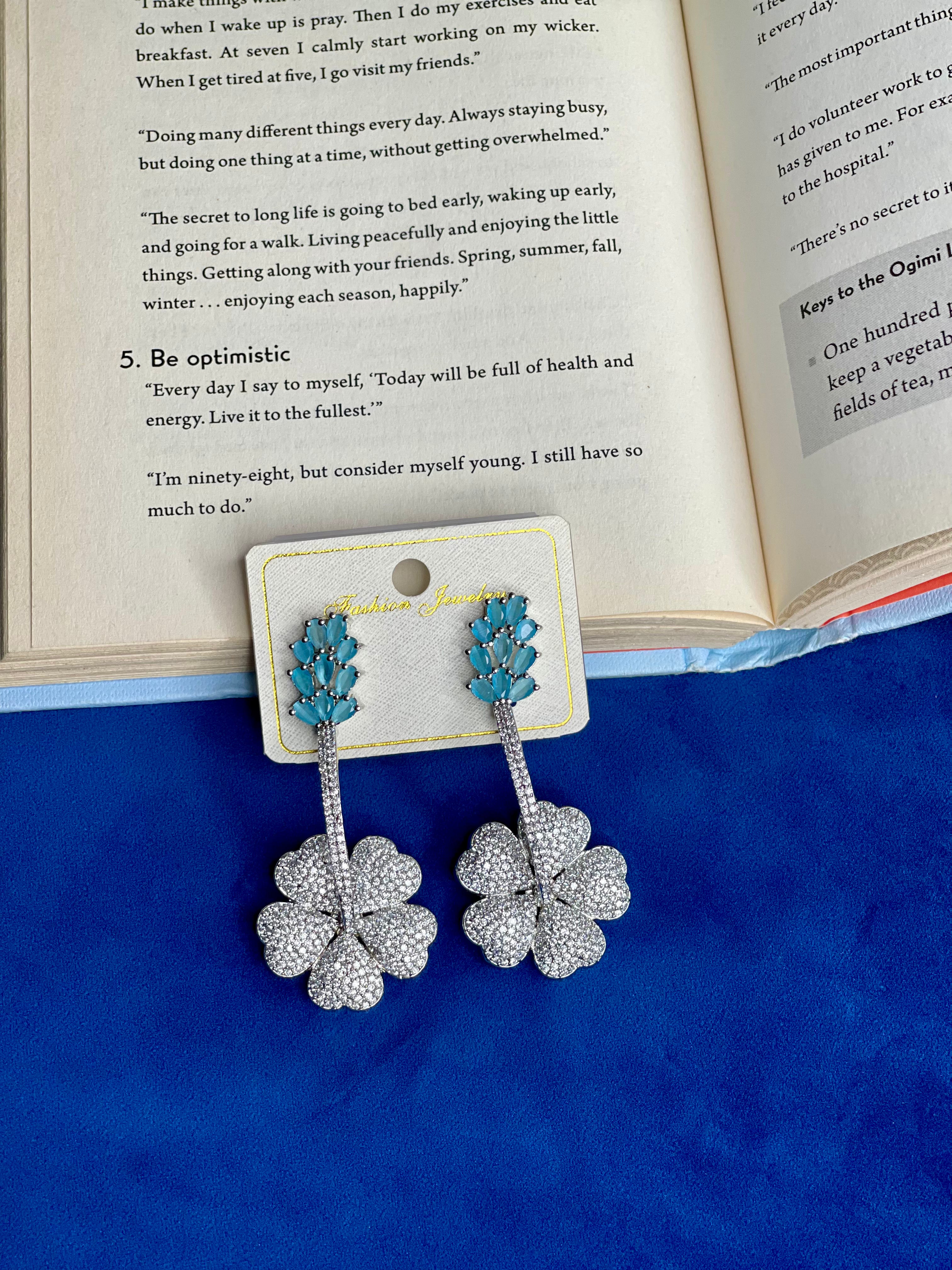 Blue Azure Bloom Earrings