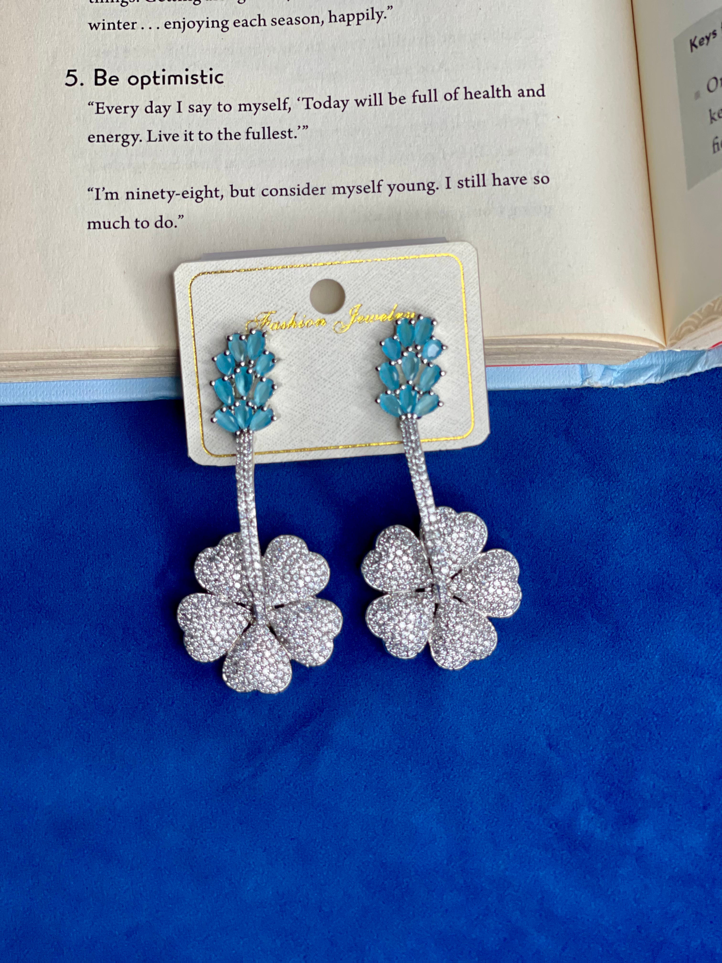 Blue Azure Bloom Earrings