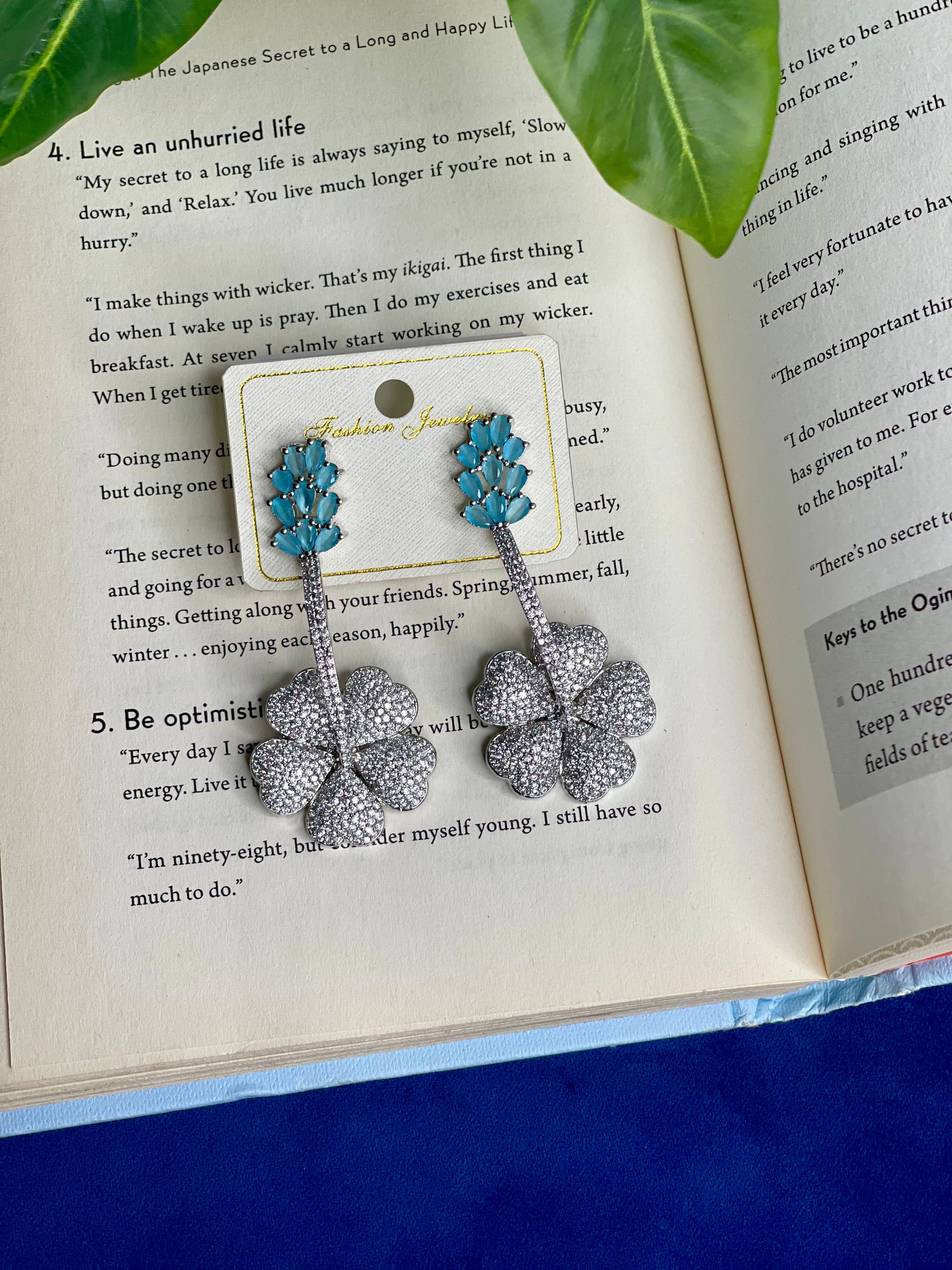 Blue Azure Bloom Earrings