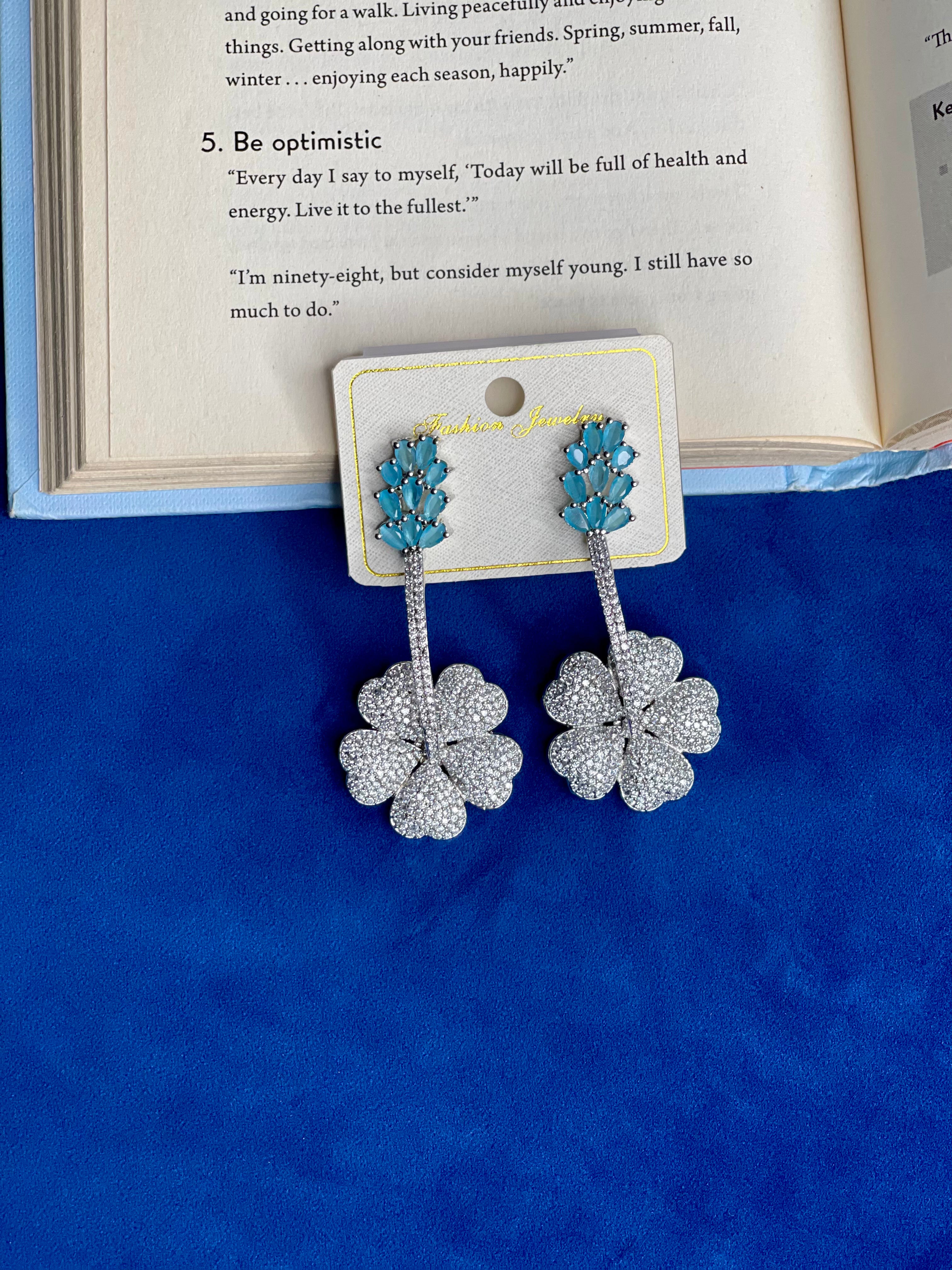 Blue Azure Bloom Earrings