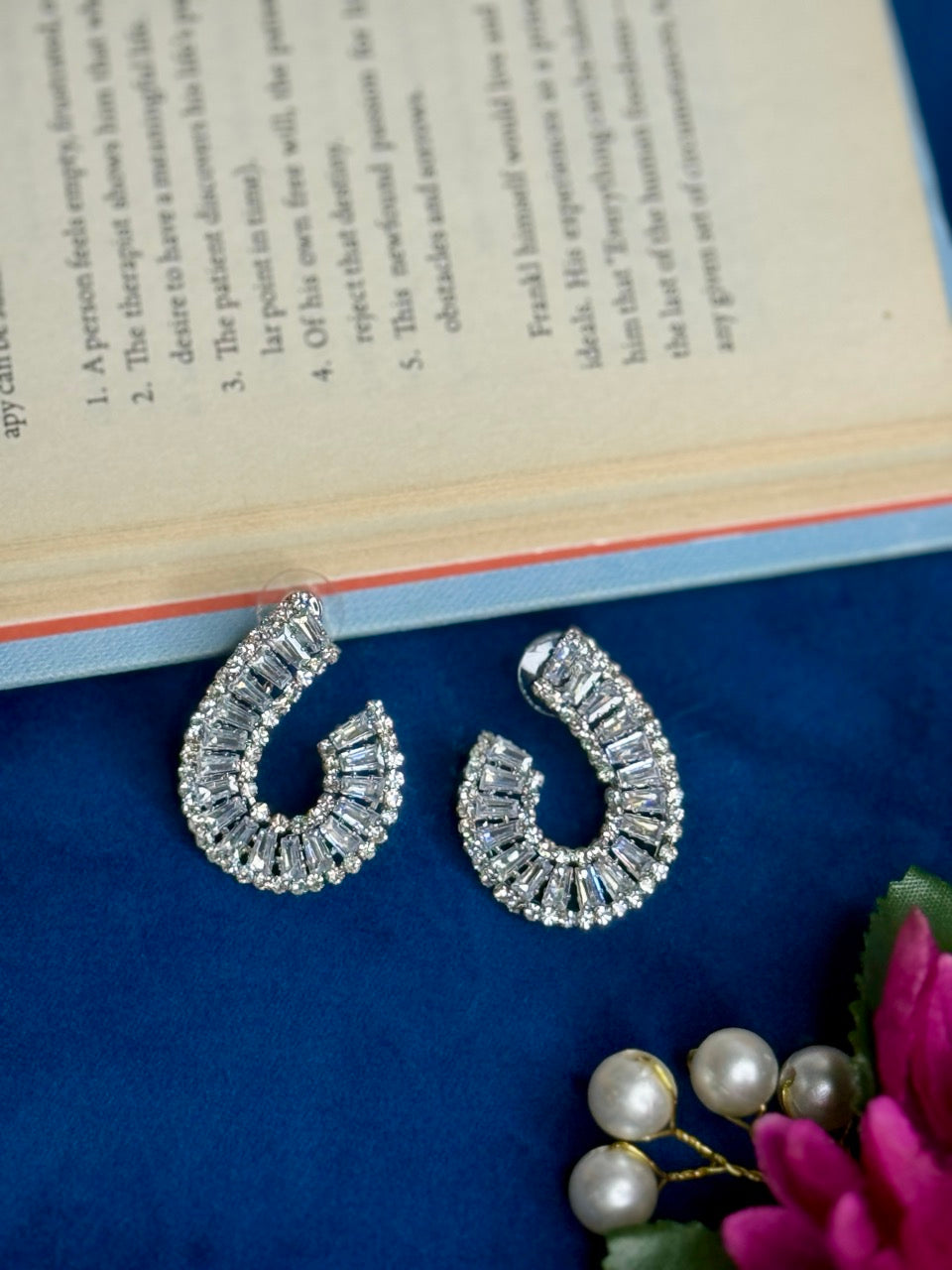 Silver Spark Hoop Style Earrings