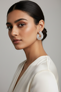 Silver Spark Hoop Style Earrings