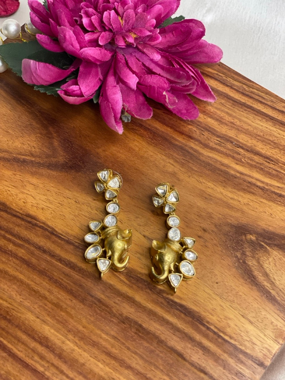 Ganesha Kundan Earrings