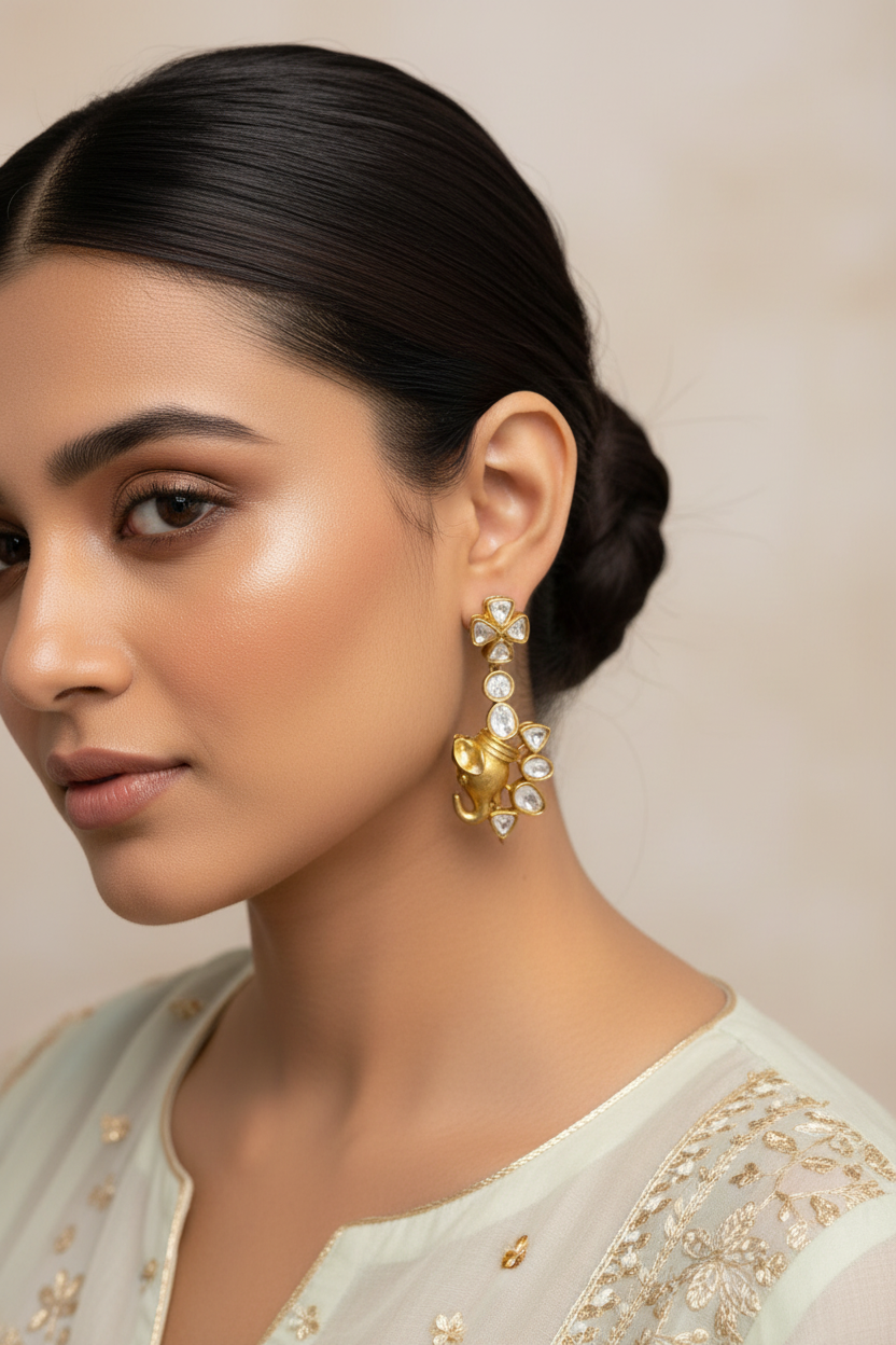 Ganesha Kundan Earrings