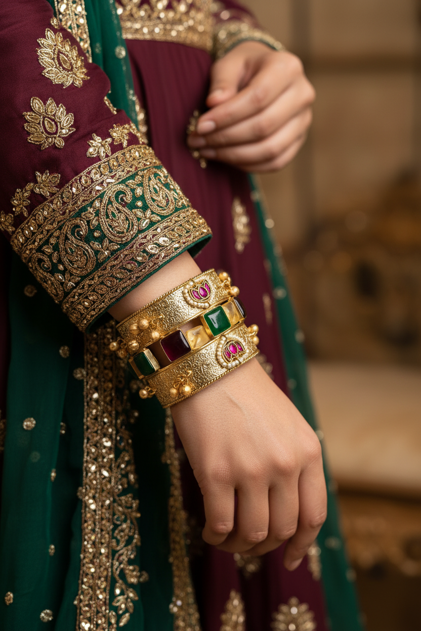 Multi Lotus Ghunghroo Kada
