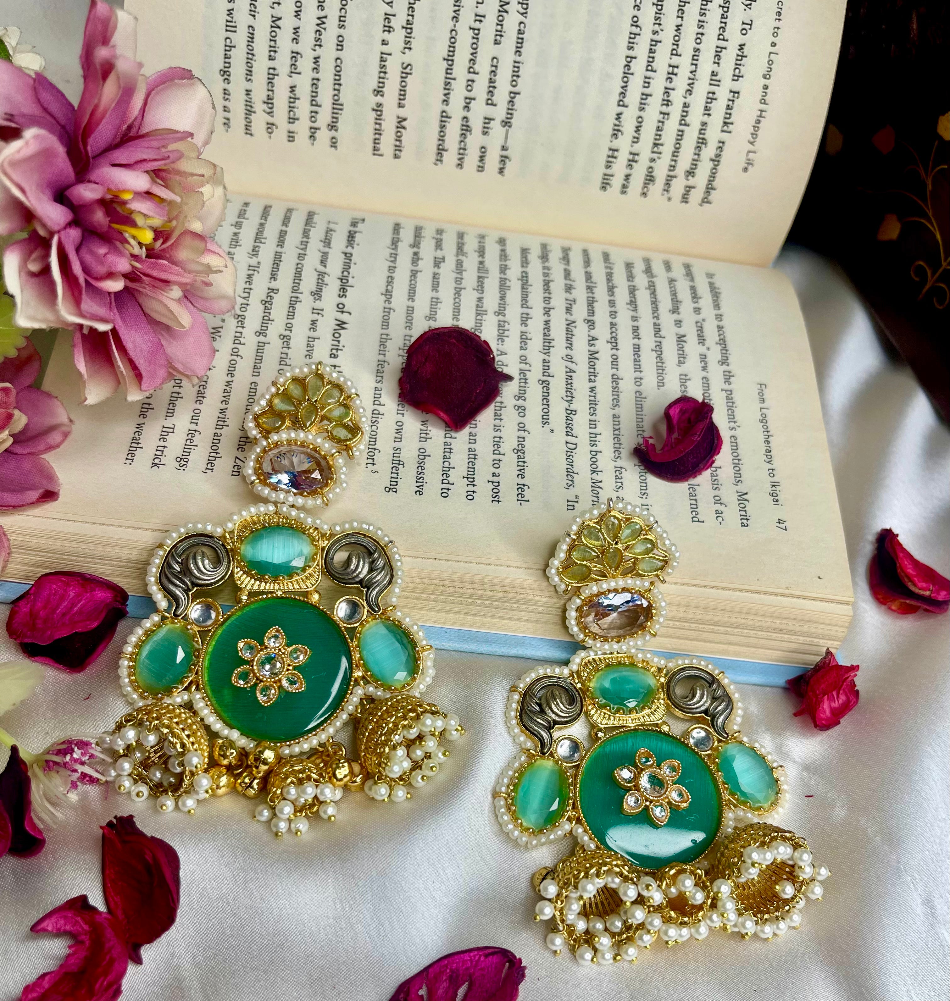 Mint Blossom Kashmiri Earrings
