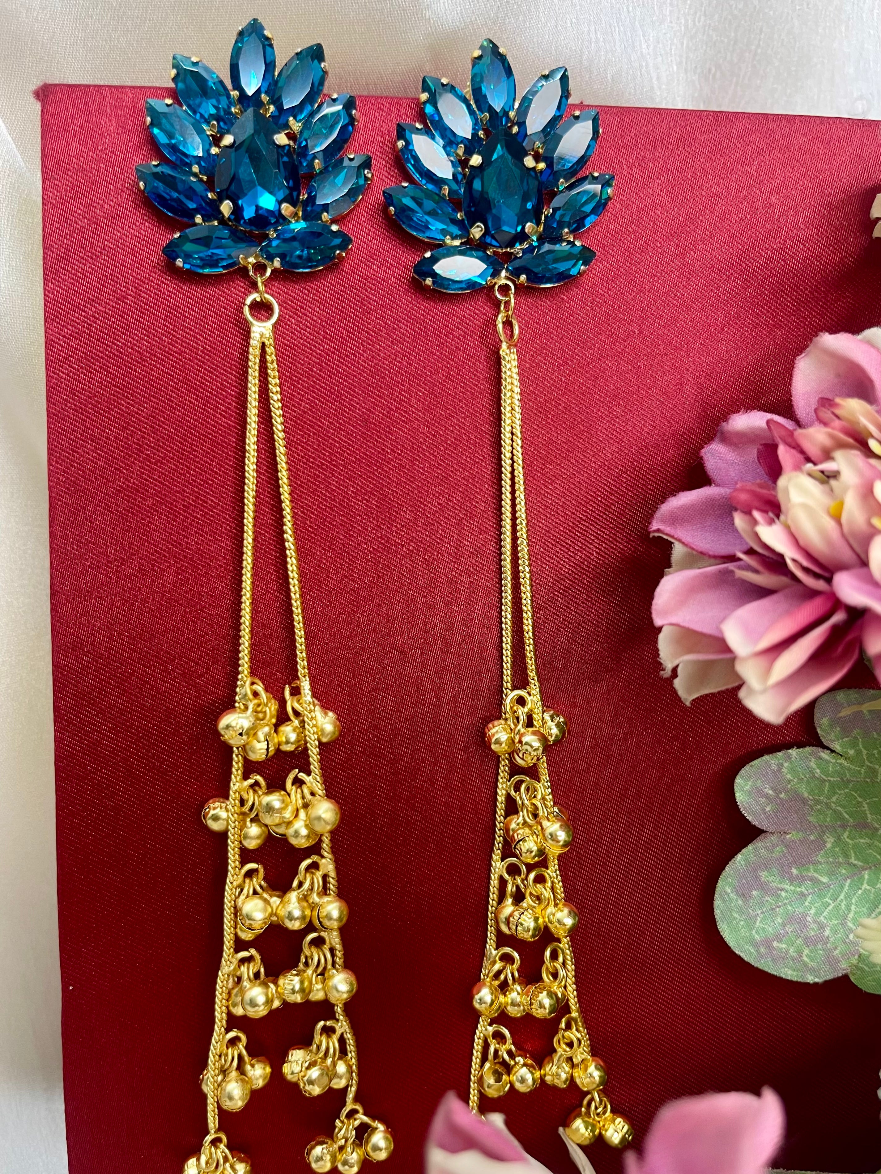 Blue Nargis Kashmiri Earrings