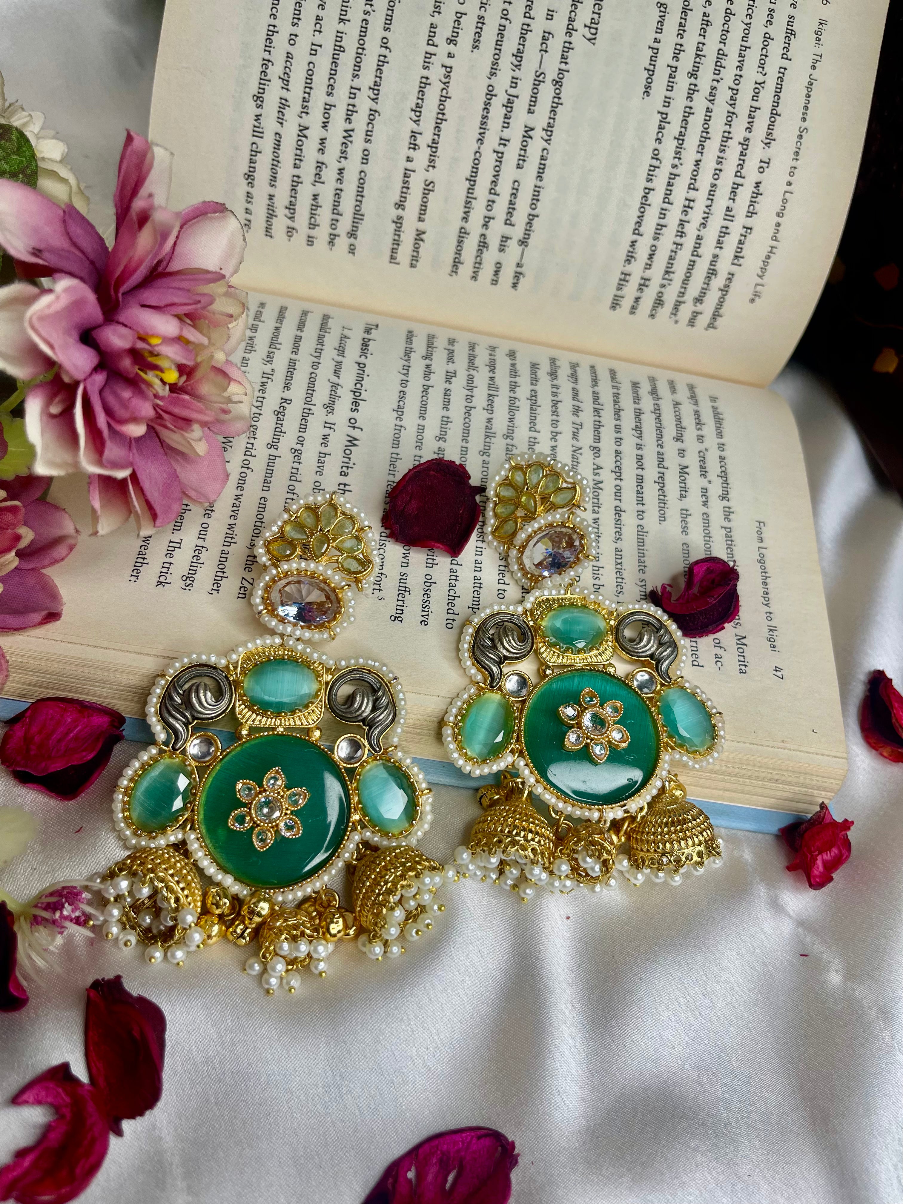 Mint Blossom Kashmiri Earrings
