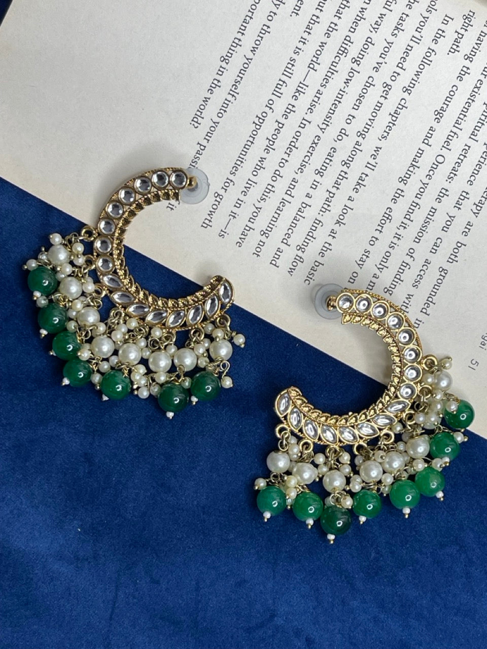 Chandbali kundan zora earring