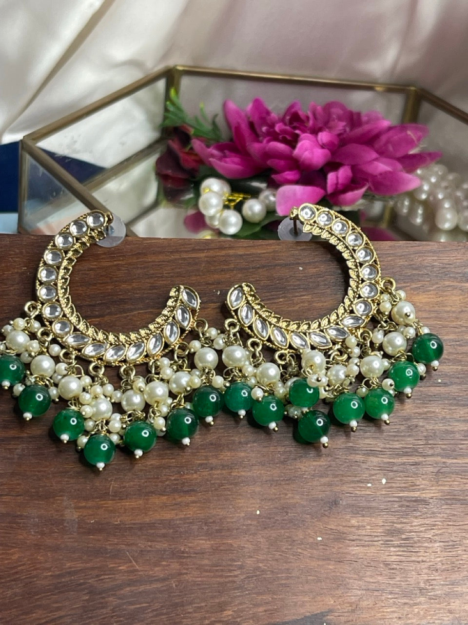 Chandbali kundan zora earring