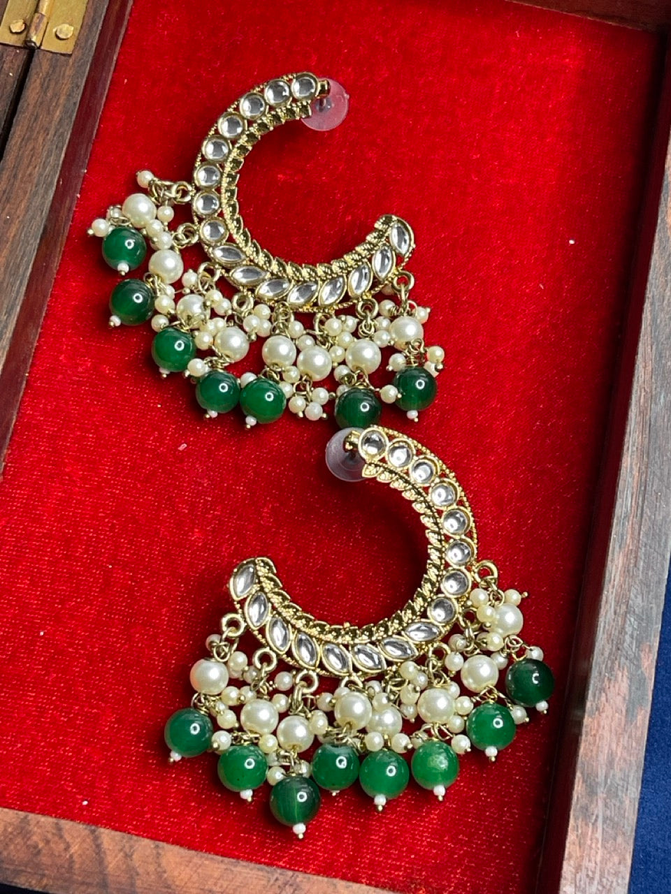 Chandbali kundan zora earring
