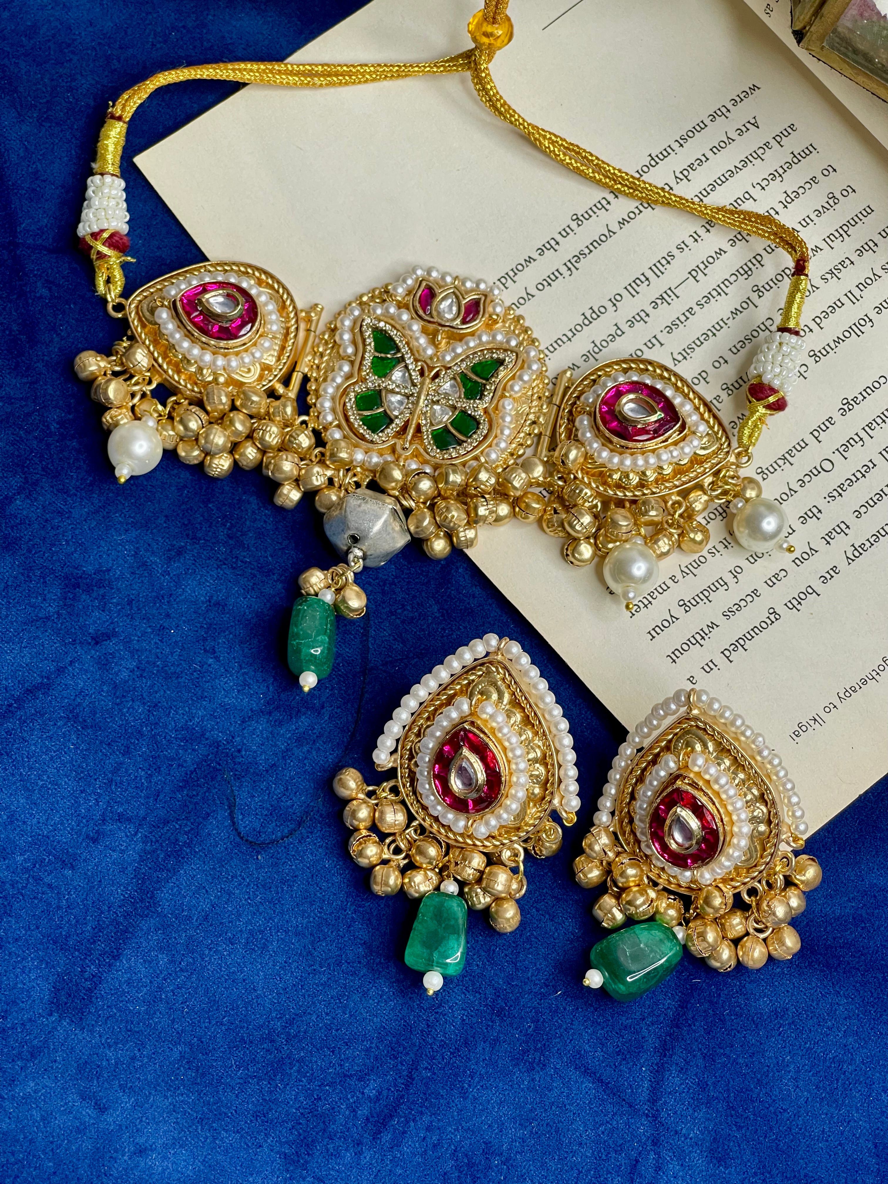Butterfly Kundan Choker Set