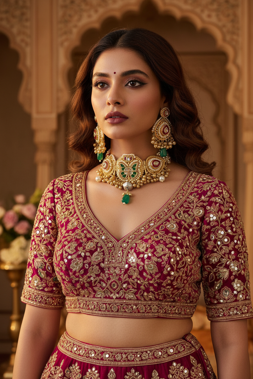 Butterfly Kundan Choker Set