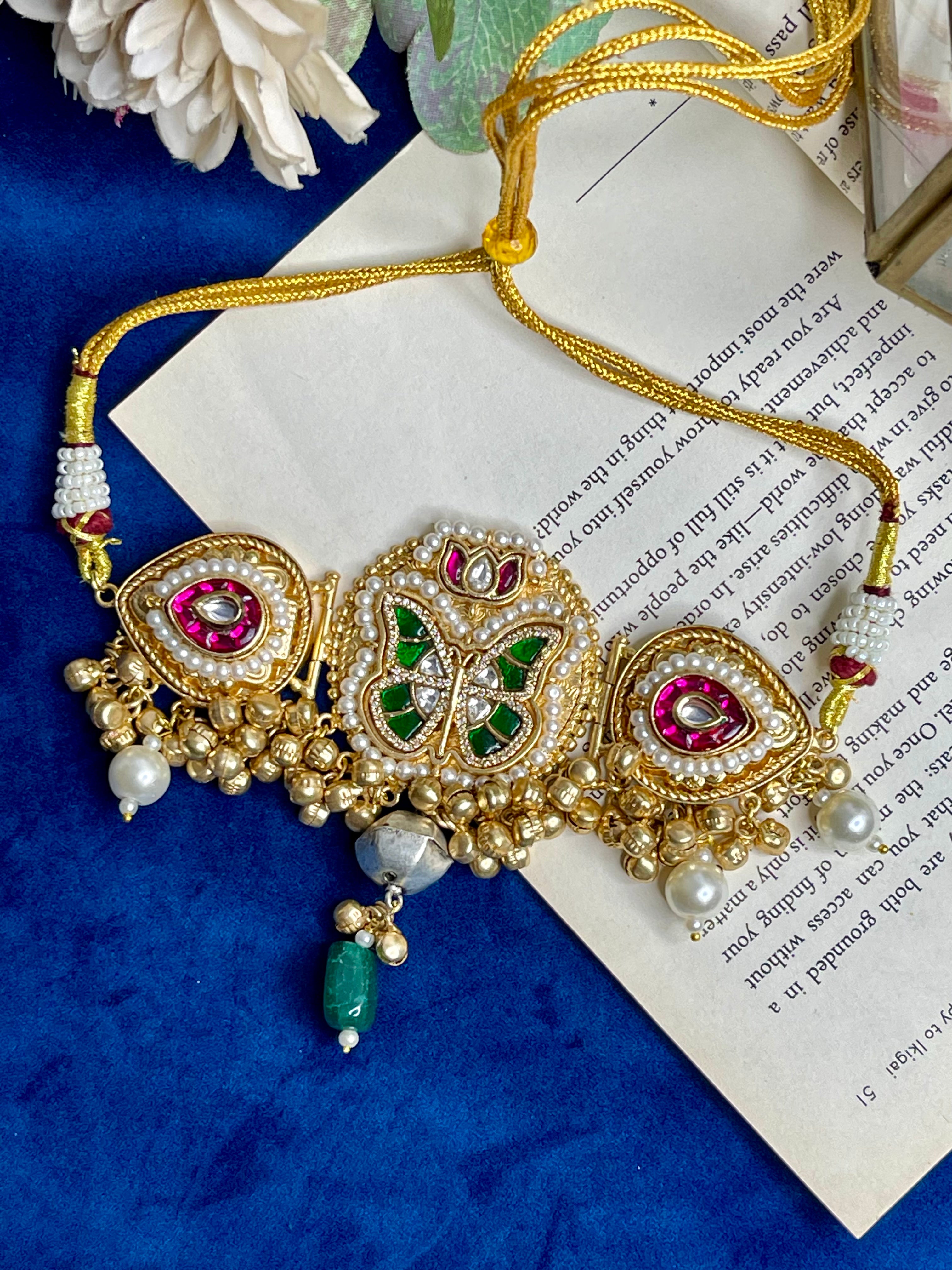 Butterfly Kundan Choker Set