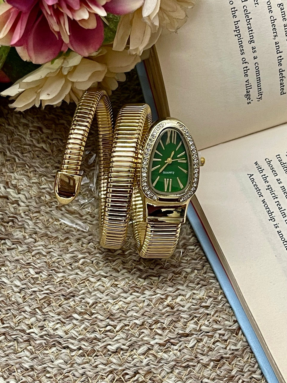 Golden Green Dial Serpent Spiral Watch