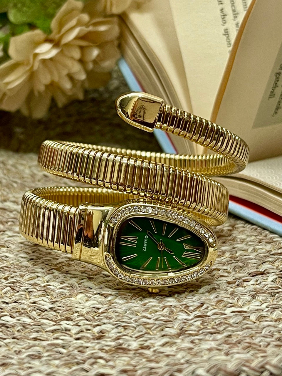 Golden Green Dial Serpent Spiral Watch