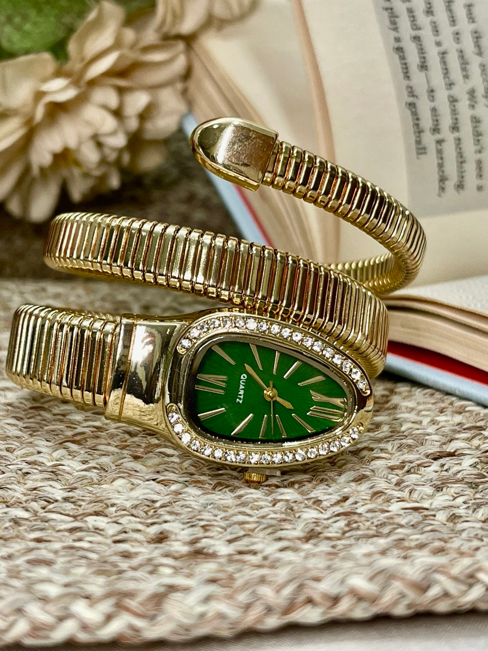 Golden Green Dial Serpent Spiral Watch