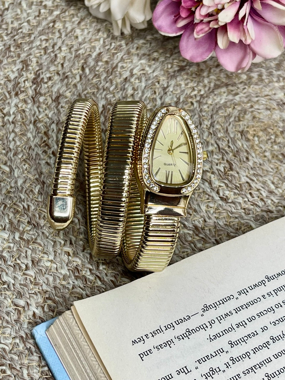 Golden Champagne Dial Serpent Spiral Watch