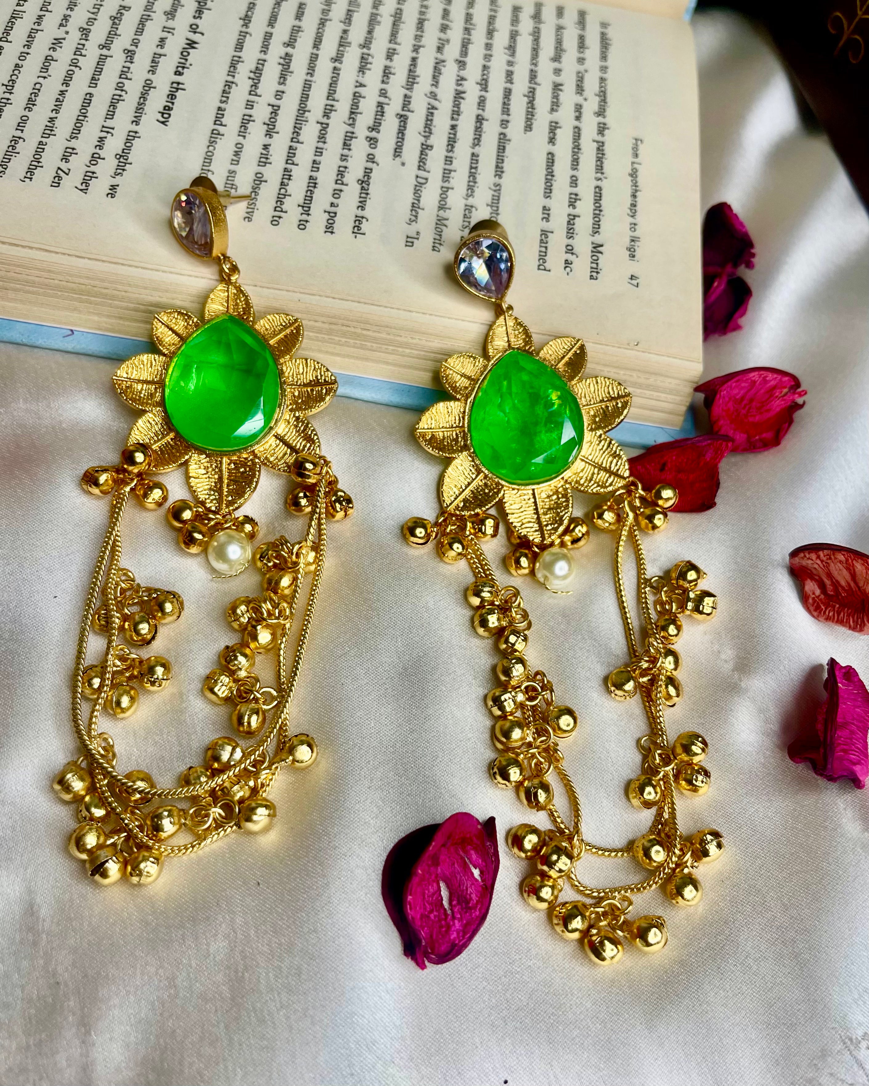 Green Naaz Kashmiri Earrings