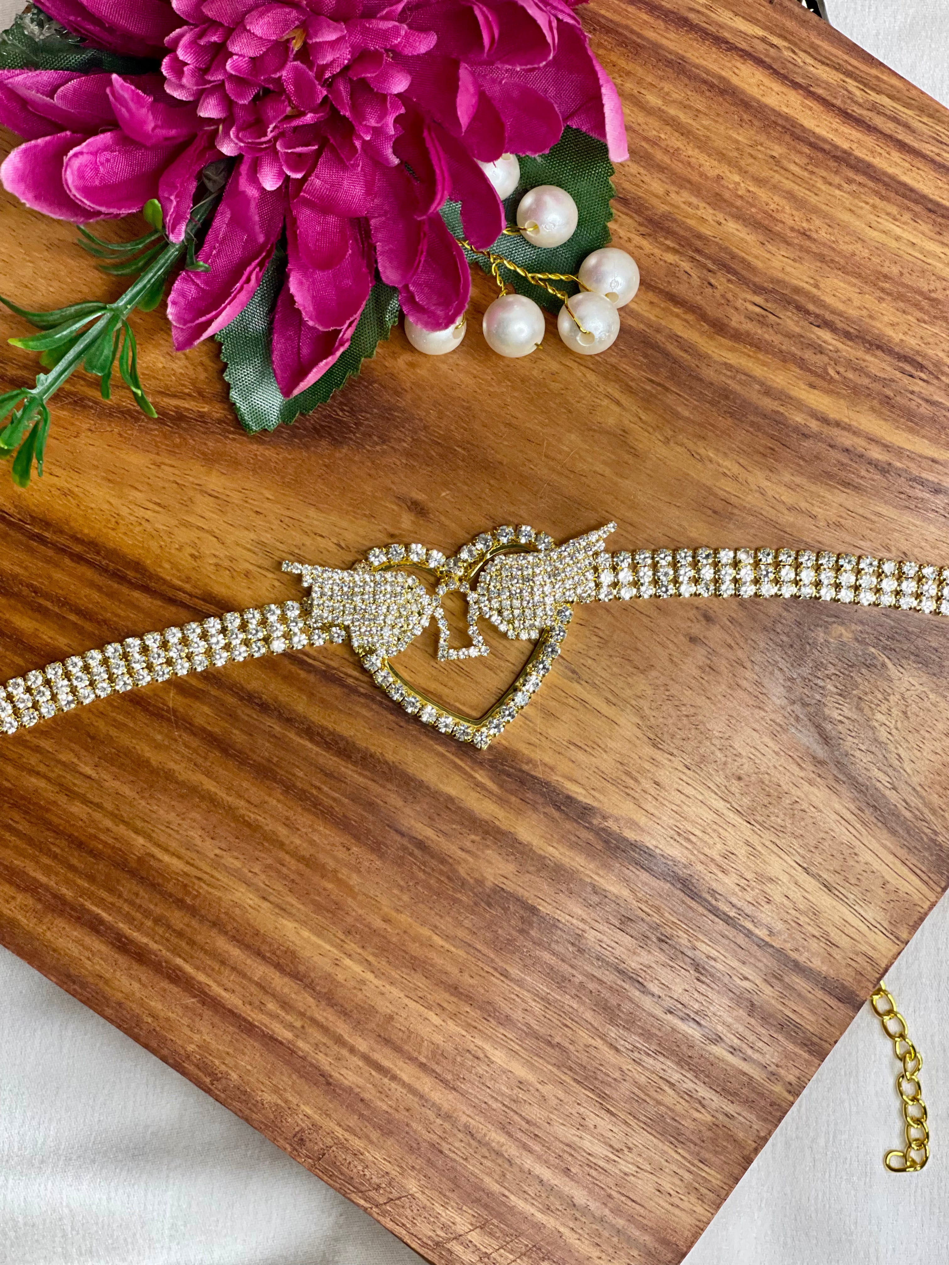 Golden Cupid Heart Choker