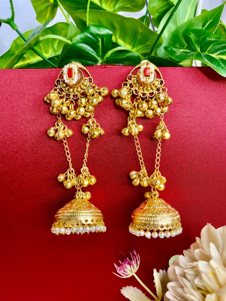 Saffron Riwaayat Kashmiri Jhumki Earrings