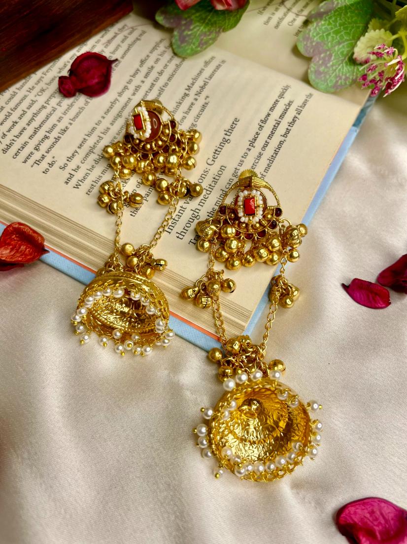 Saffron Riwaayat Kashmiri Jhumki Earrings