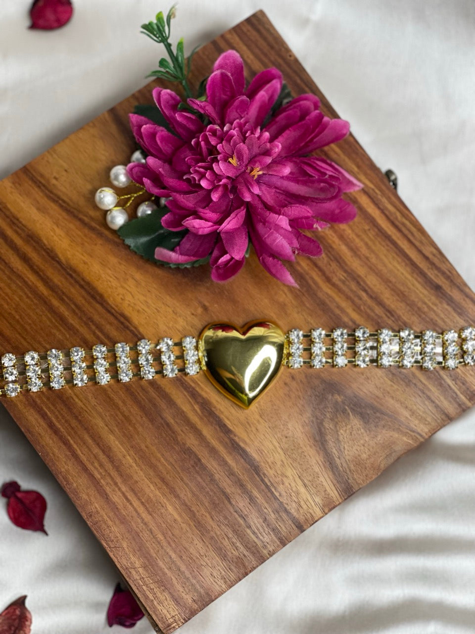 Golden Heart Tennis Choker