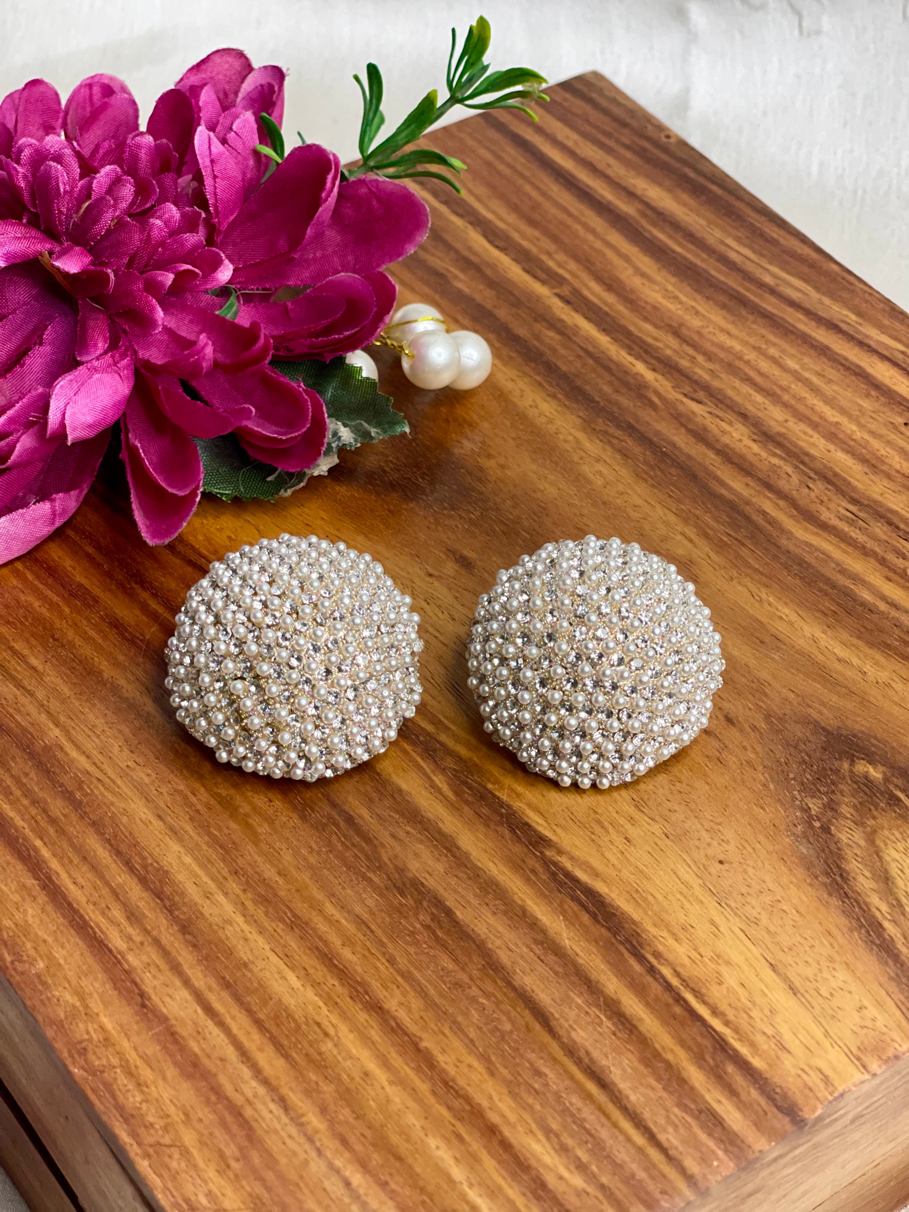 Pearl Dome Statement Studs