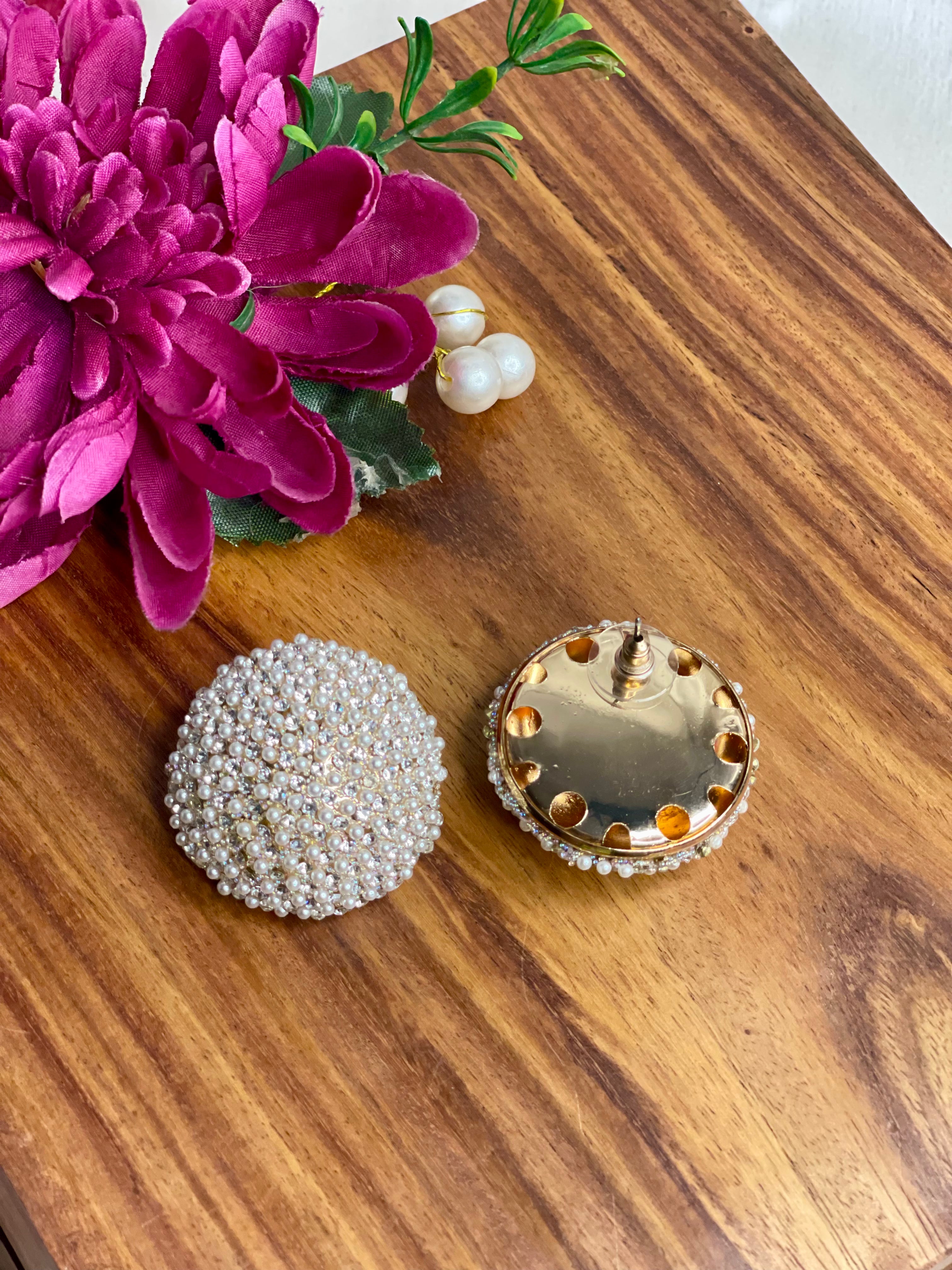 Pearl Dome Statement Studs