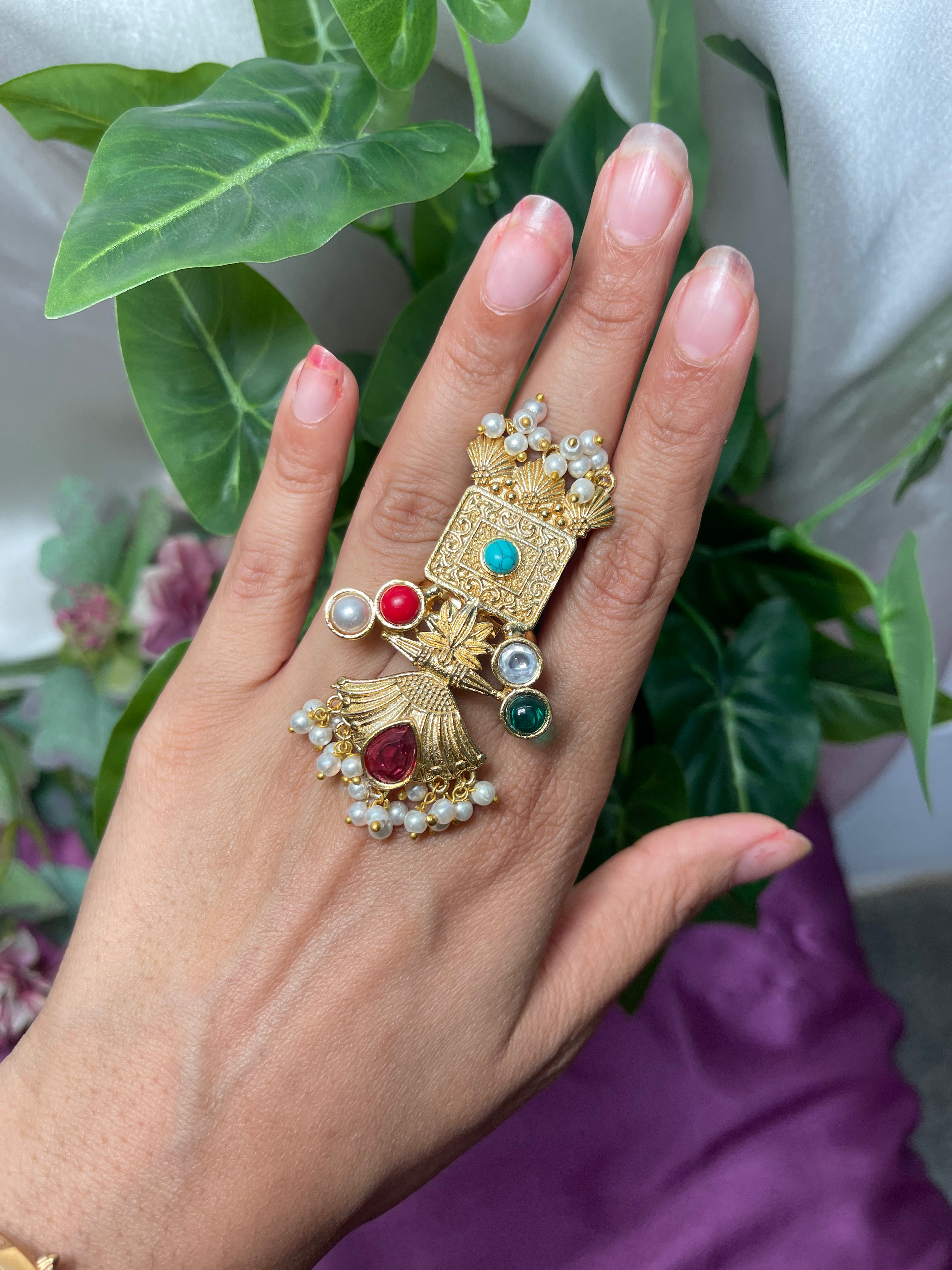 Multi Noor Mahal Statement Ring