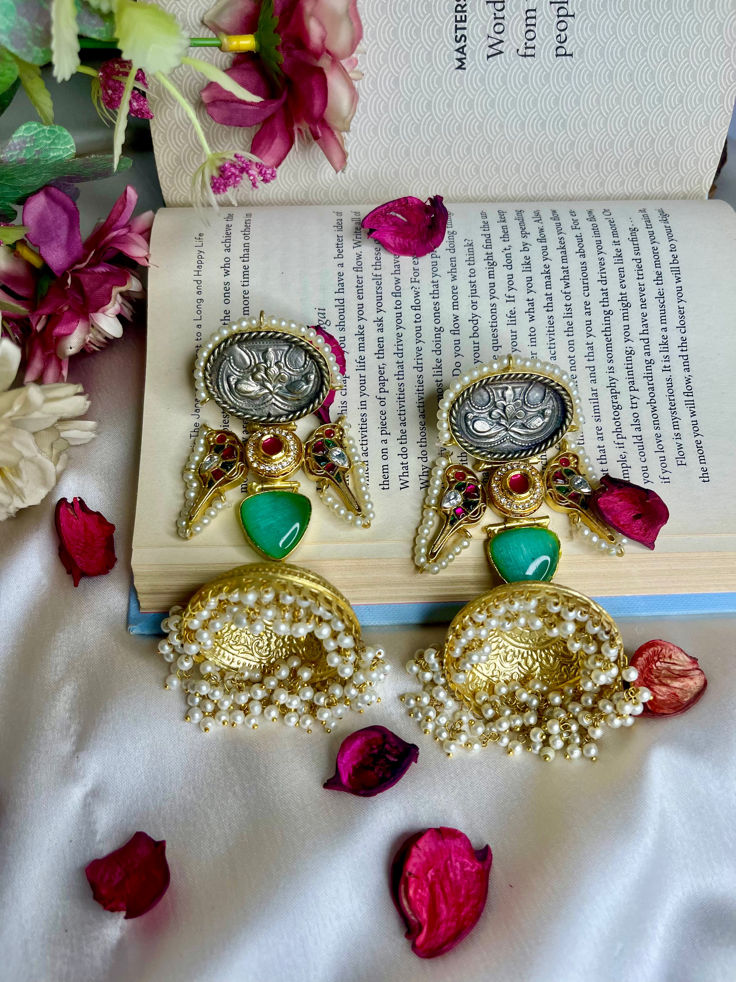 Mint Zivara Kashmiri Jhumki Fusion Earrings