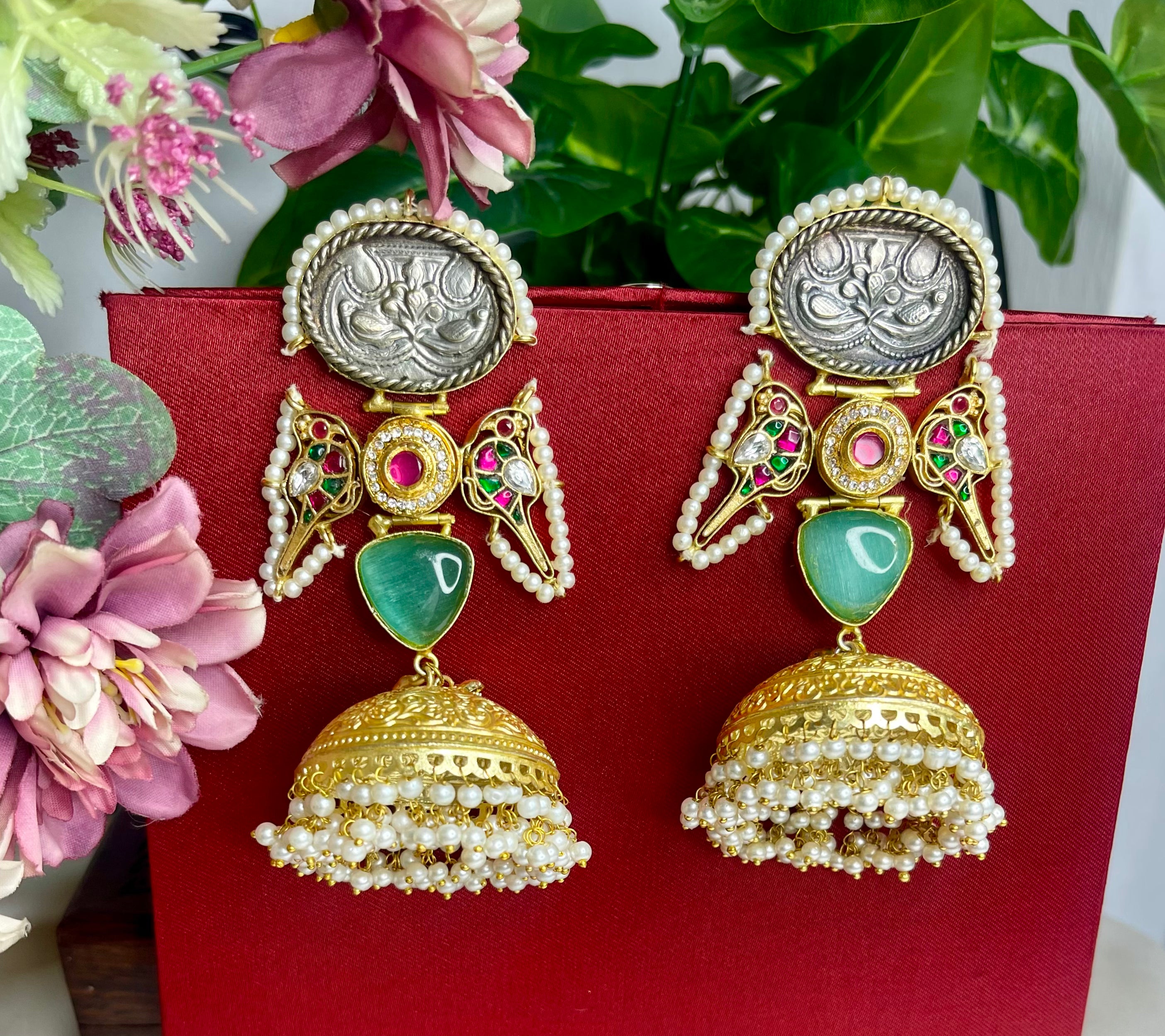 Mint Zivara Kashmiri Jhumki Fusion Earrings