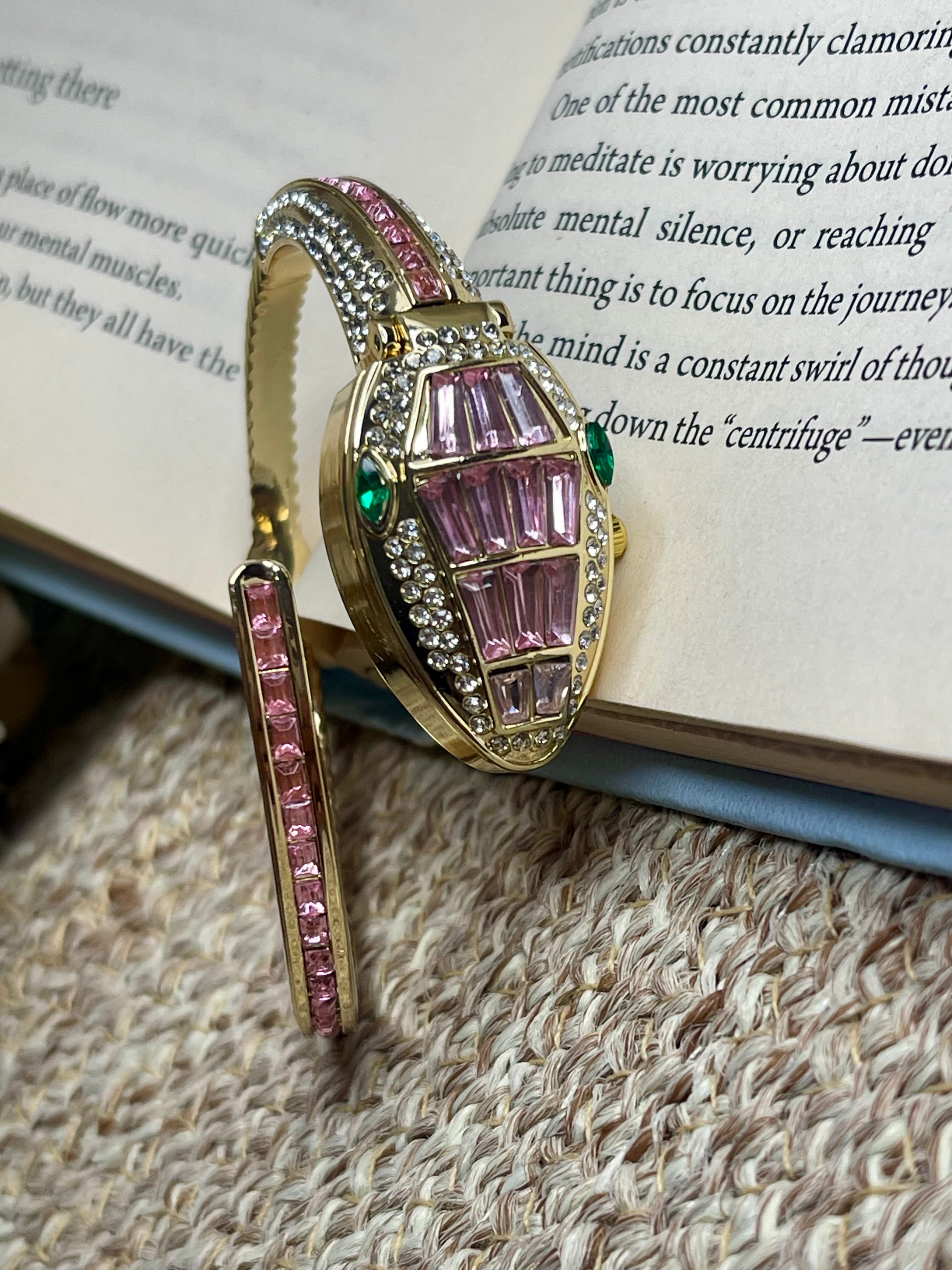 Pink Snake Bracelet Watch